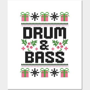 DRUM AND BASS  - Ugly Xmas Sweater (Black) Posters and Art